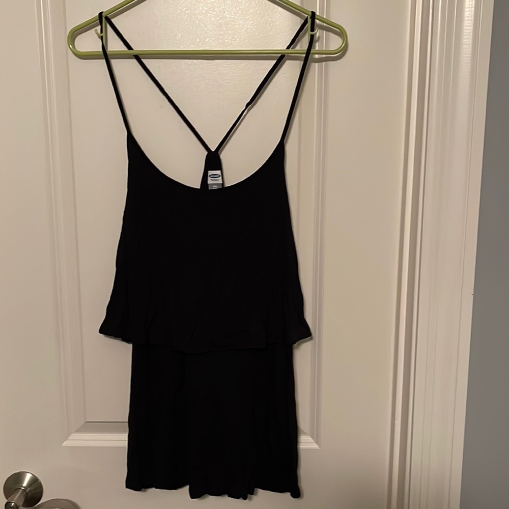 Black ruffle tank top